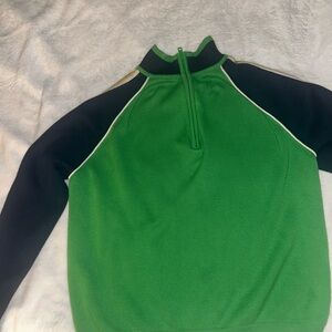Talbots Green and Black Zip-Up Sweater